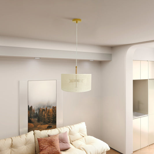 Glacier Pendant Lamp in Oak & Gold