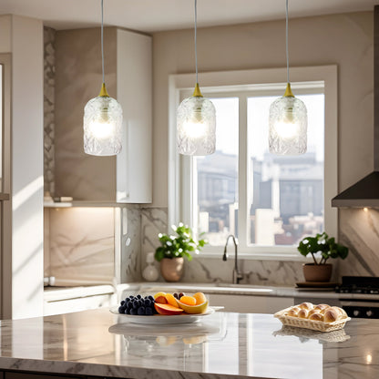 Lámpara colgante Glowline - Dorada y transparente