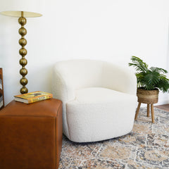 Silla giratoria Mina White Boucle