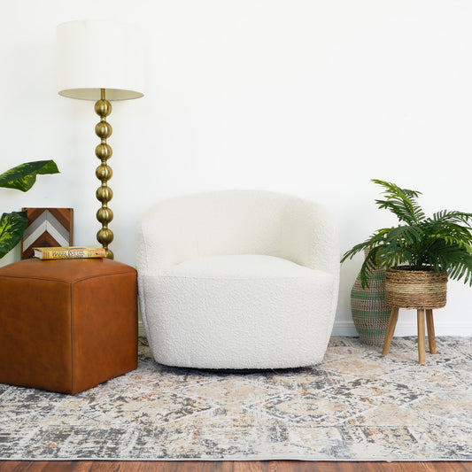 Silla giratoria Mina White Boucle