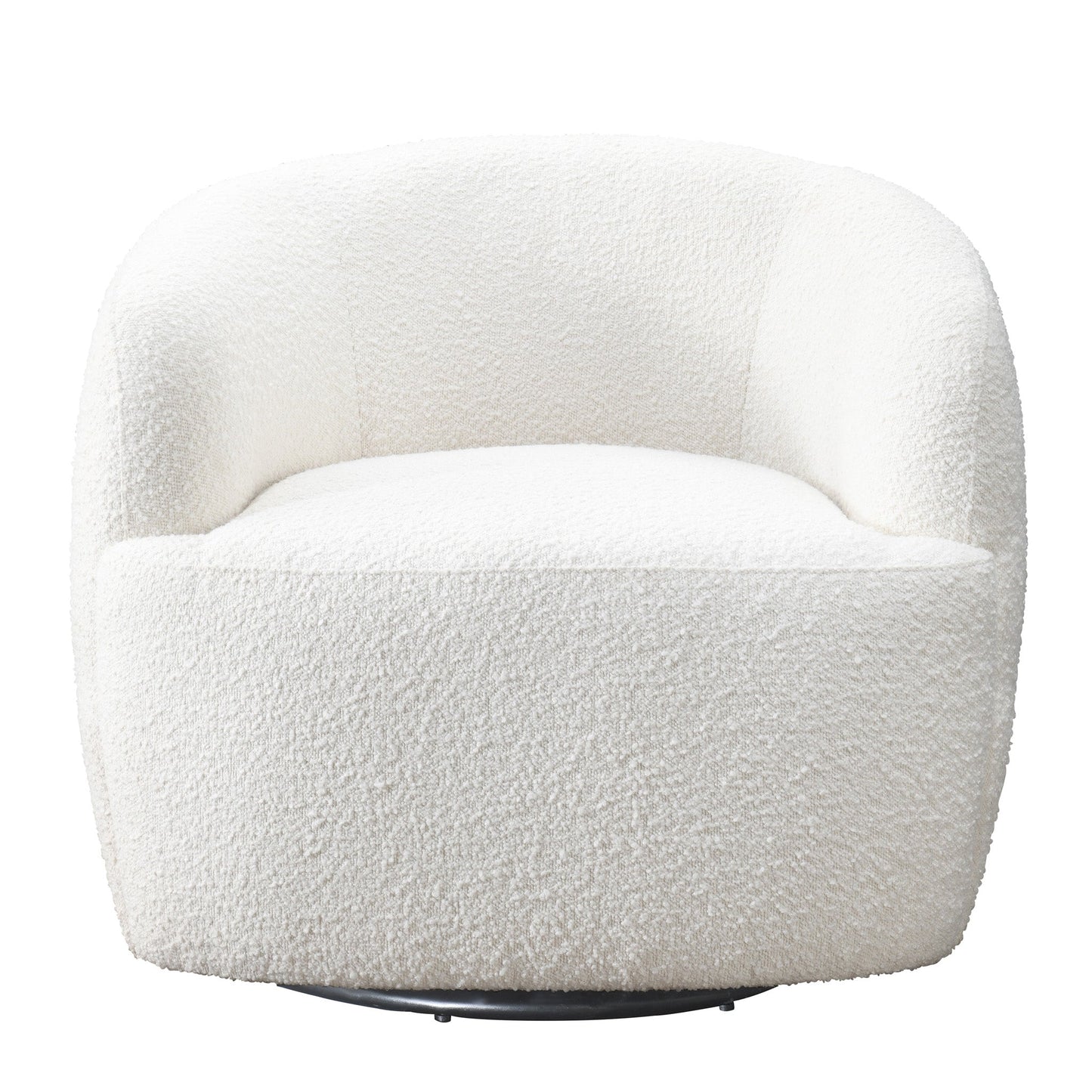 Mina White Boucle Swivel Chair