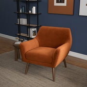 Sillón de terciopelo naranja quemado Panom