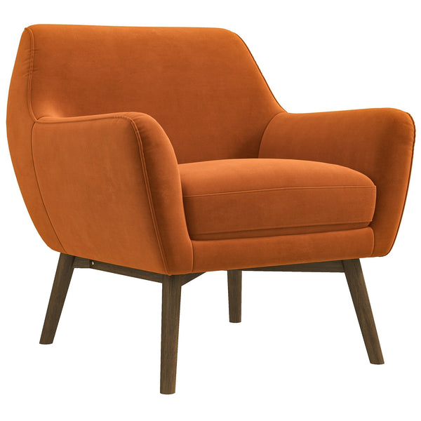 Sillón de terciopelo naranja quemado Panom