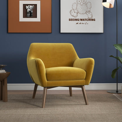 Sillón de terciopelo dorado Panom