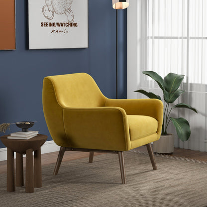 Sillón de terciopelo dorado Panom