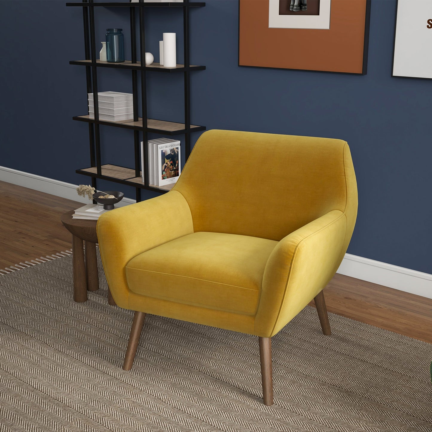 Sillón de terciopelo dorado Panom