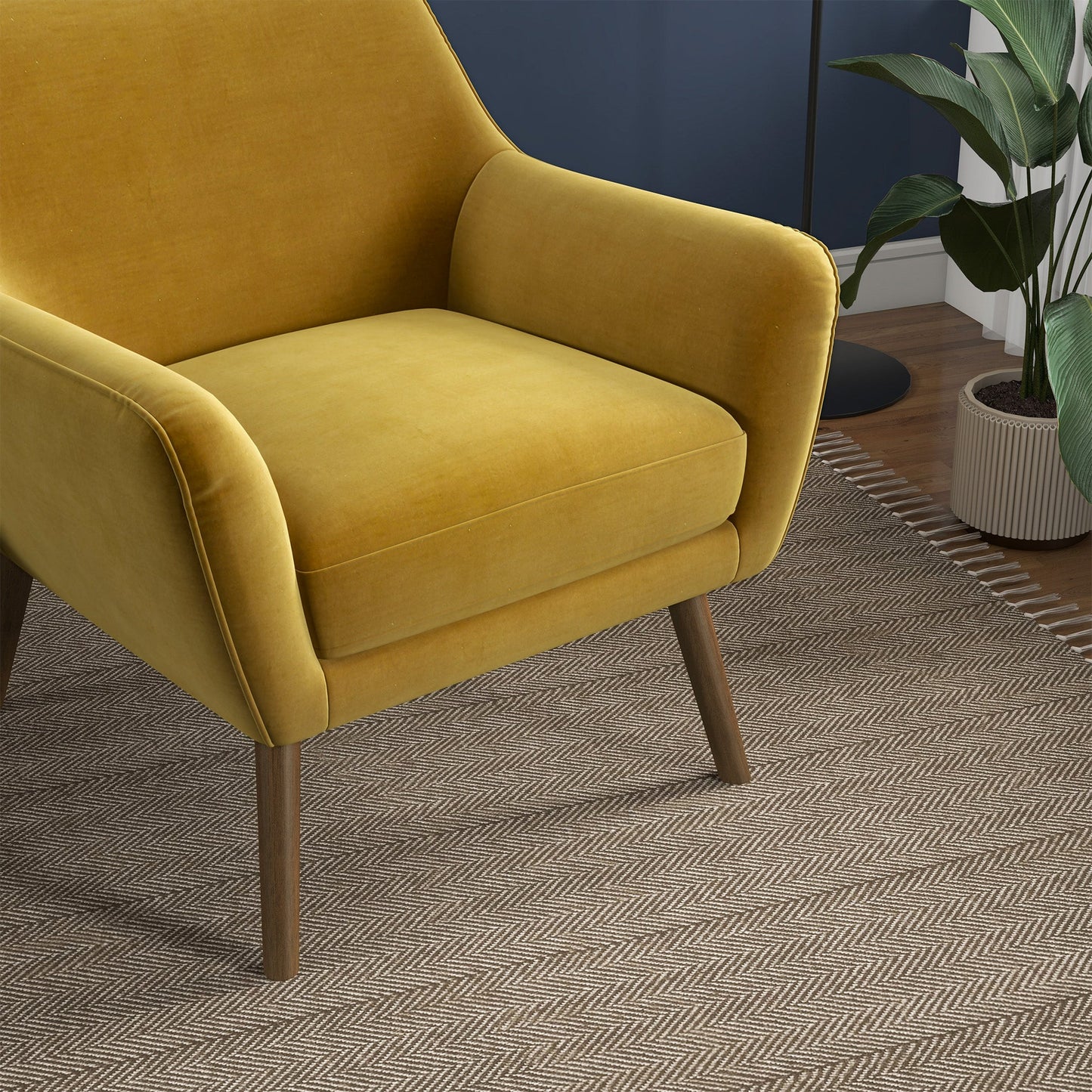 Sillón de terciopelo dorado Panom