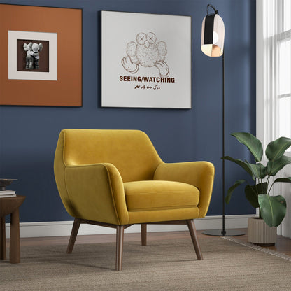 Sillón de terciopelo dorado Panom