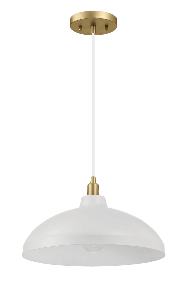 Astral Single Light White Pendant Lamp with Golder Brass Finish for Entrance Kitchen Island 14