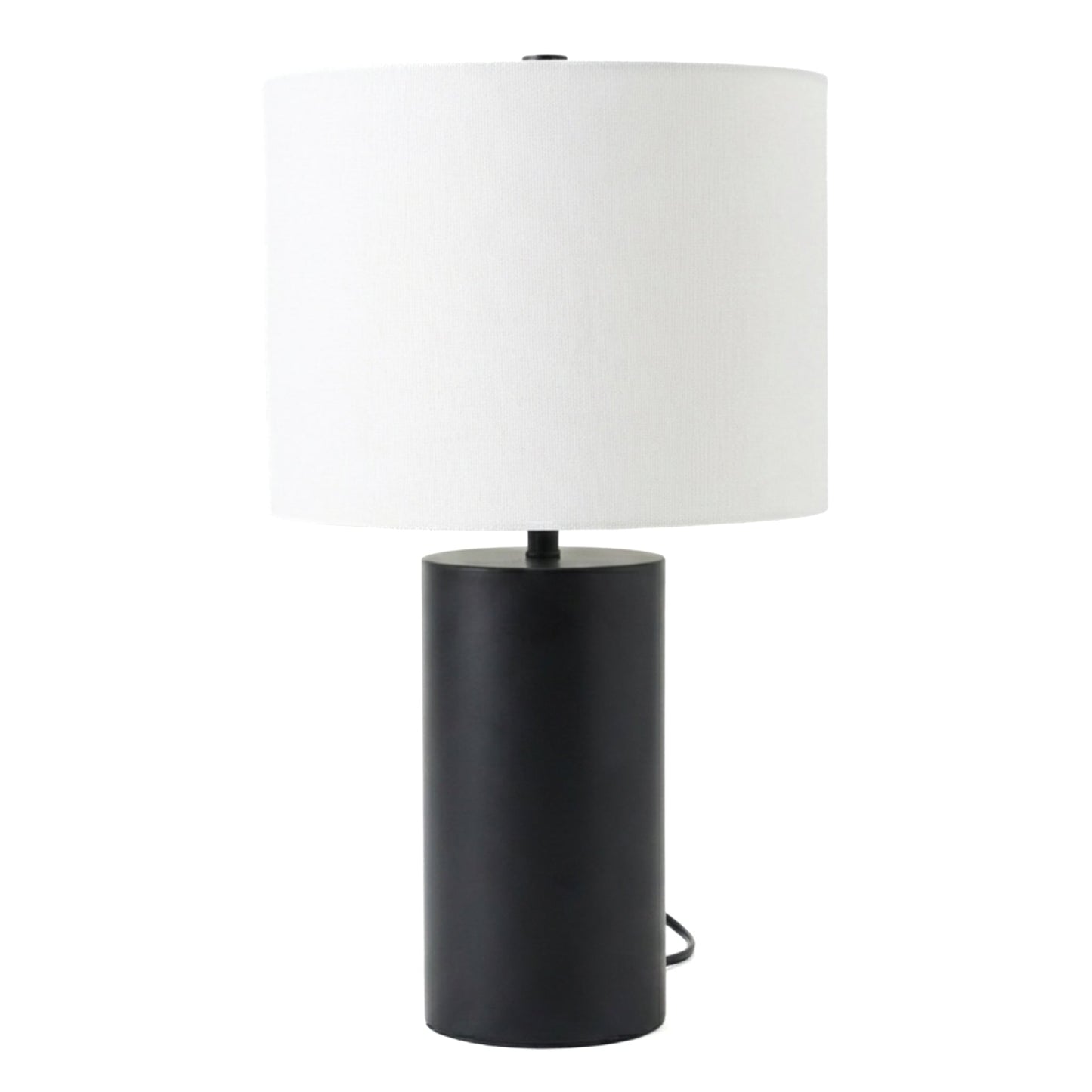 Aura Black Table Lamp with On/Off Switch Black Block Base