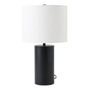 Aura Black Table Lamp with On/Off Switch Black Block Base