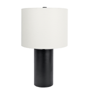 Aura Black Table Lamp with On/Off Switch Black Block Base
