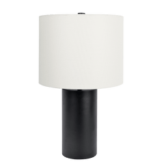 Aura Black Table Lamp with On/Off Switch Black Block Base