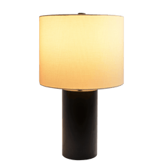 Aura Black Table Lamp with On/Off Switch Black Block Base