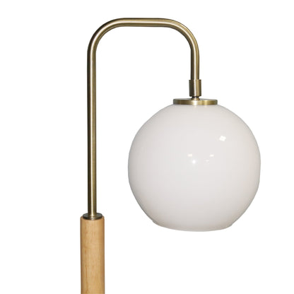 Lámpara de mesa Auris con pantalla de globo blanco y base de mármol