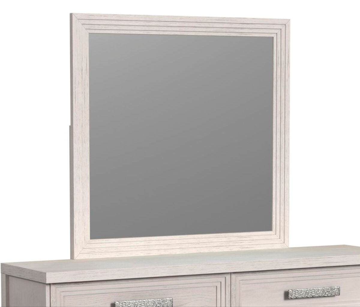 Avalanche Mirror with Hidden Storage in Antique White