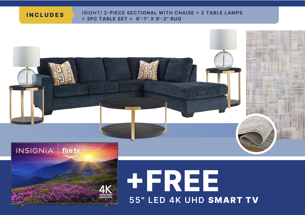 Free Smart TV + Aviemore 8PC Sectional Package