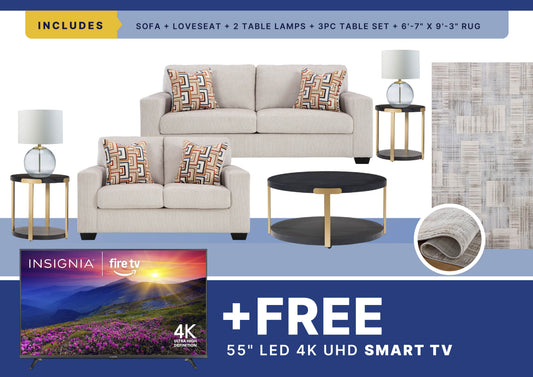 Free Smart TV + Aviemore 8PC Living Room Package