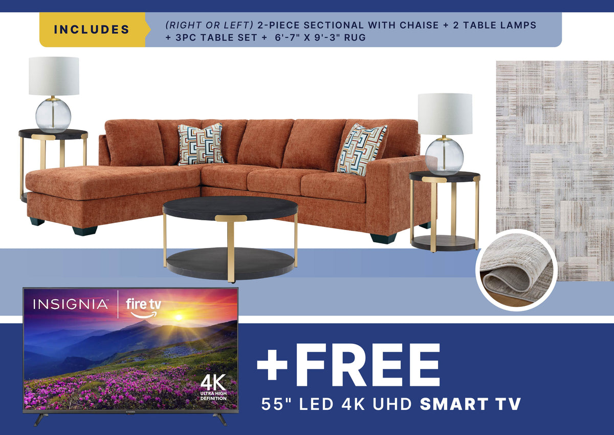 Free Smart TV + Aviemore 8PC Sectional Package