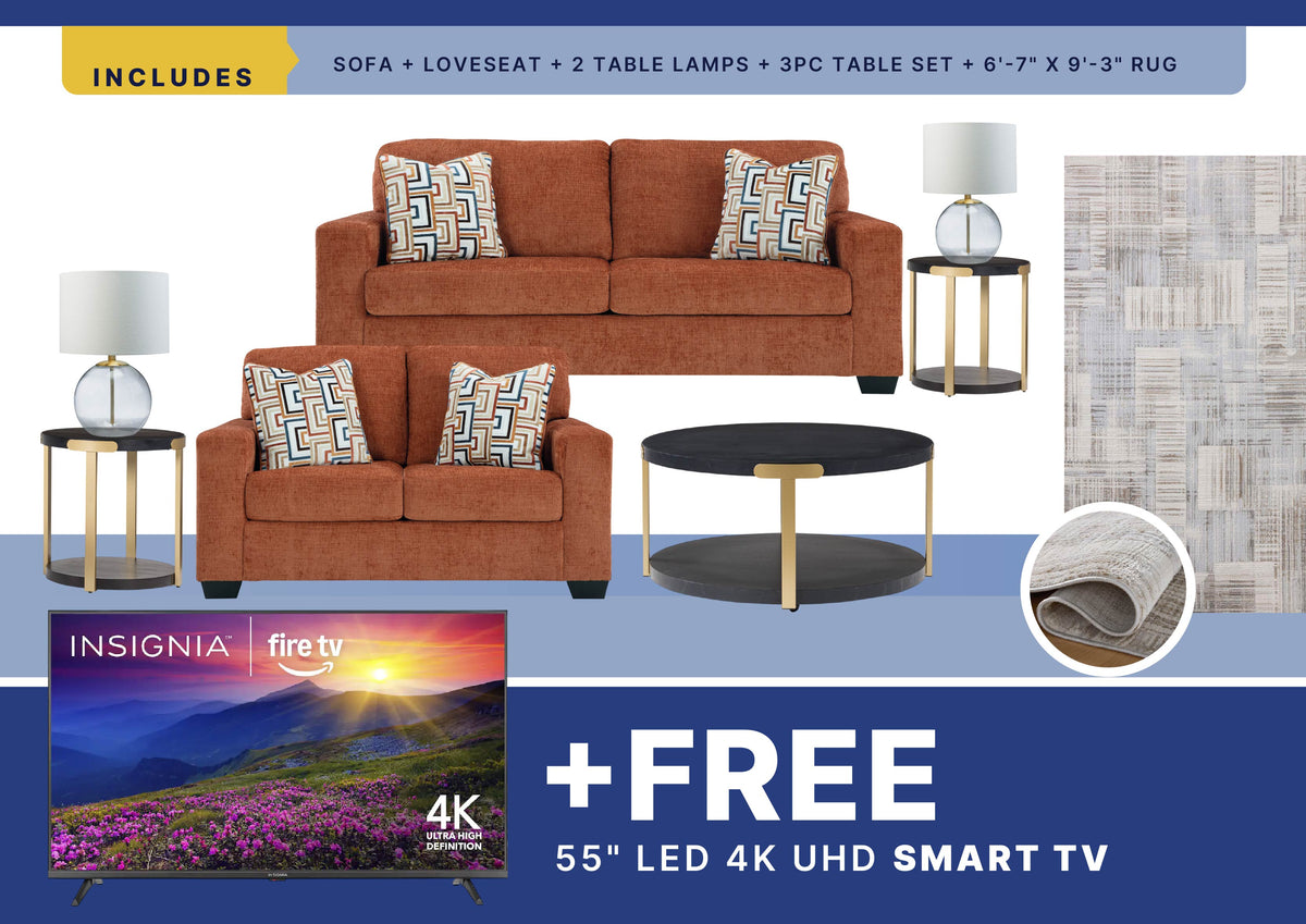 Free Smart TV + Aviemore 8PC Living Room Package
