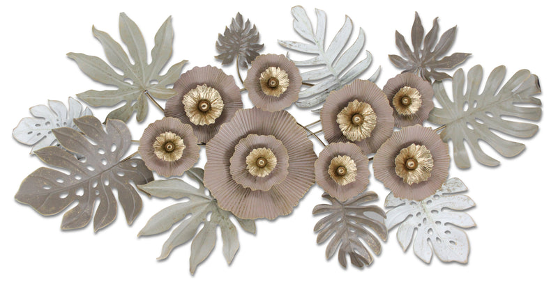 ''Floral Leaf Wall Decor'' Metal Wall Art