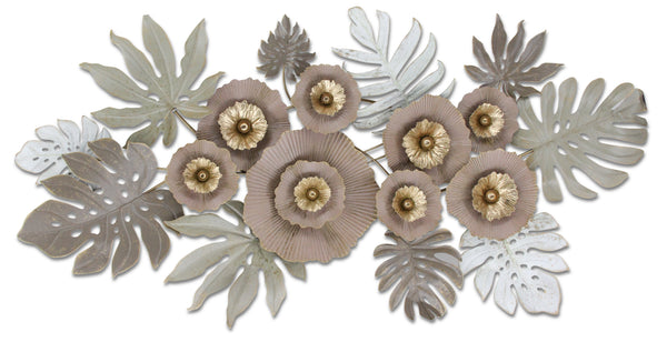 ''Floral Leaf Wall Decor'' Metal Wall Art