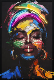 Chromatic Muse Hand-Embellished LED Canvas in Frame