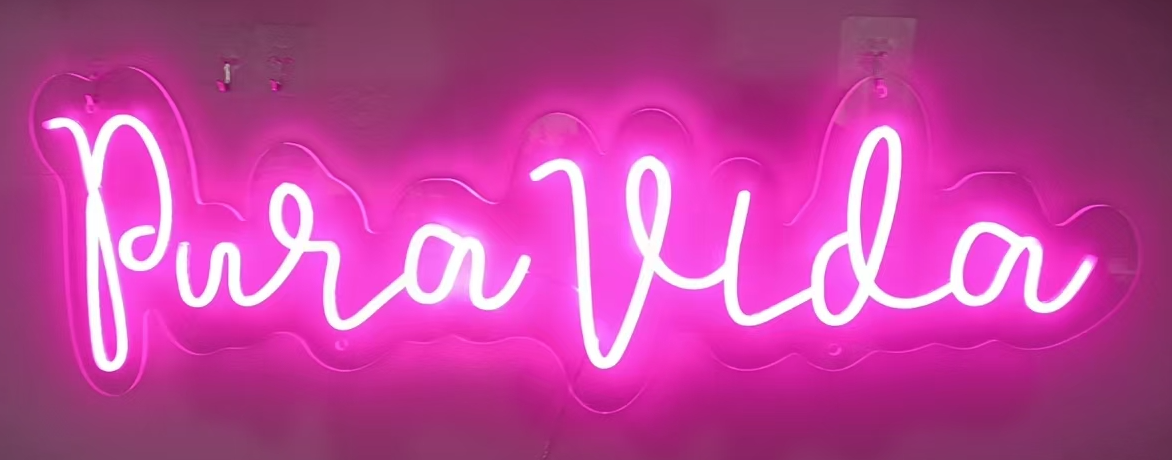 Pura Vida LED Neon on Acrylic