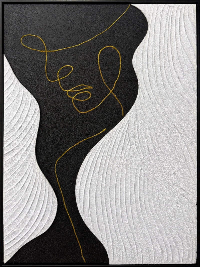 Contour Muse I Hand-Painted Canvas in Frame