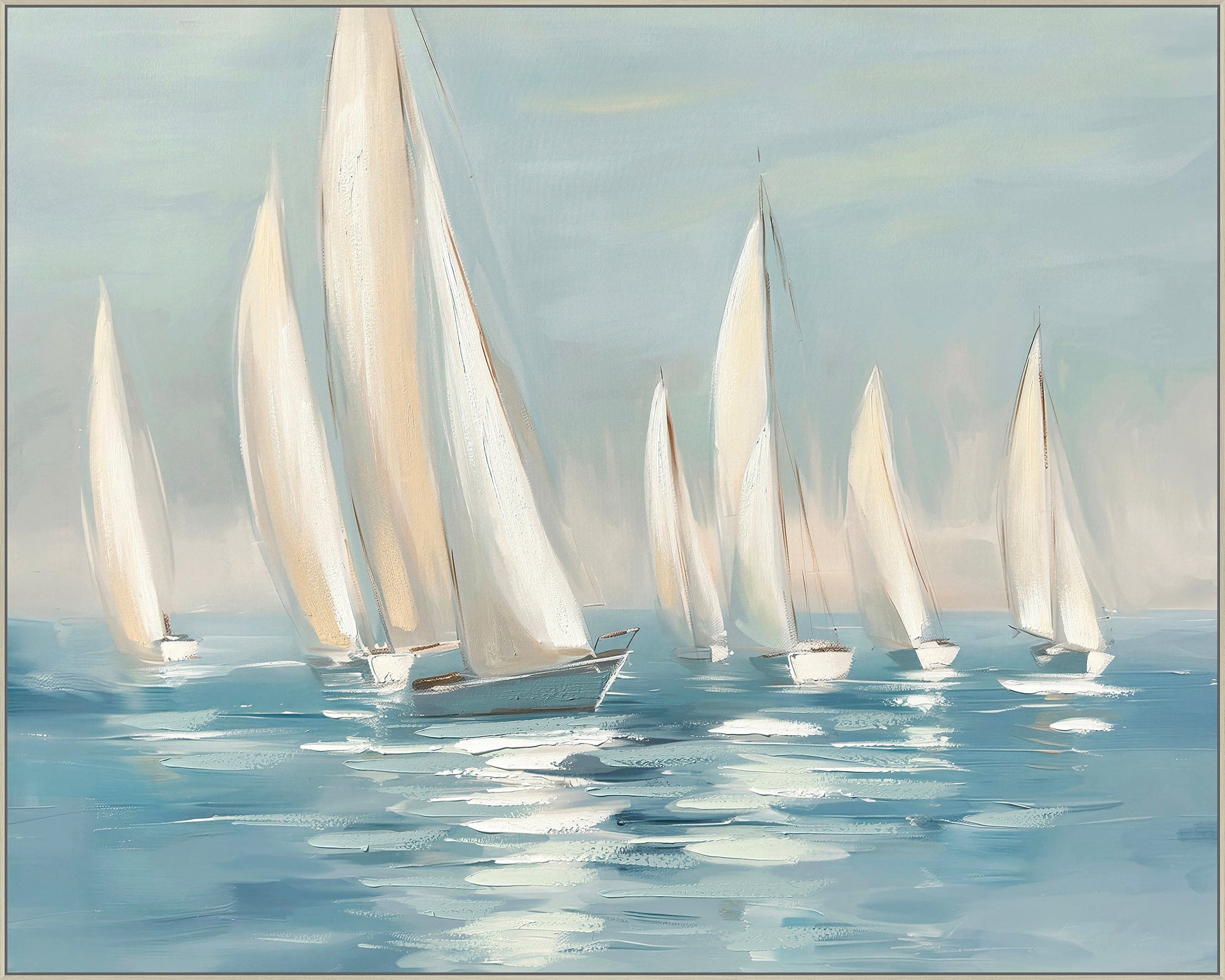 ''Sail Away'' Hand-painted Canvas in Frame