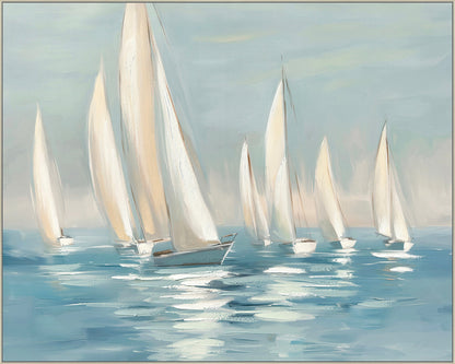 ''Sail Away'' Hand-painted Canvas in Frame
