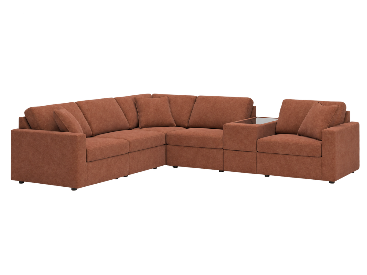 Modmax 6-Piece Nuvella™ Sectional with Storage Console