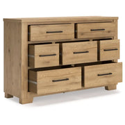 Galliden King Panel Bed with Mirrored Dresser