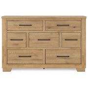 Galliden King Panel Bed with Mirrored Dresser
