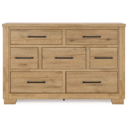 Galliden King Panel Bed with Mirrored Dresser