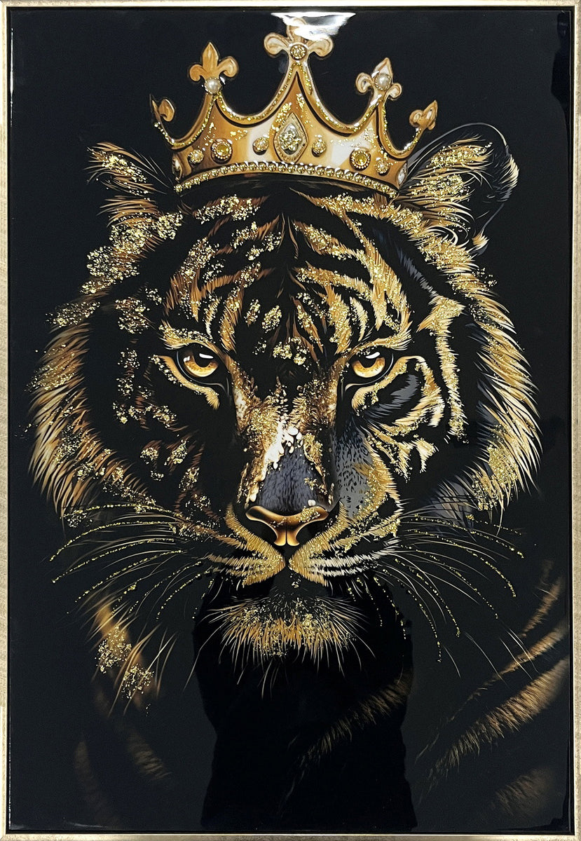 Crowned Noir II Gloss Canvas w/Glitter in Frame
