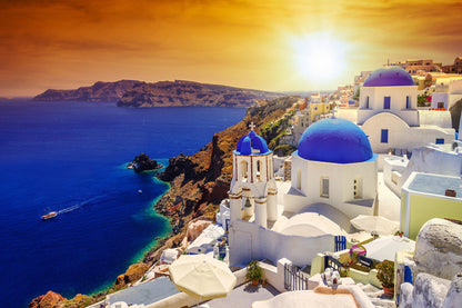 ''Santorini Sunset'' Tempered Glass