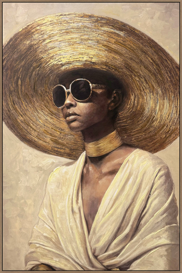 Sunlit Muse II Hand-Embellished Canvas in Frame
