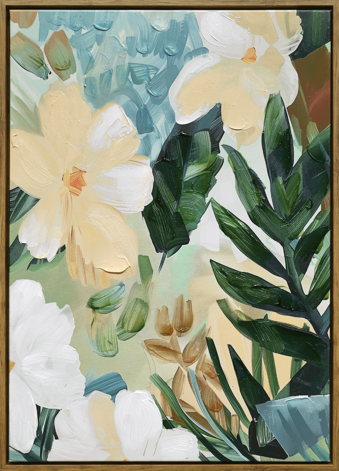 Floral Serenity II Hand-embellished Canvas in Frame