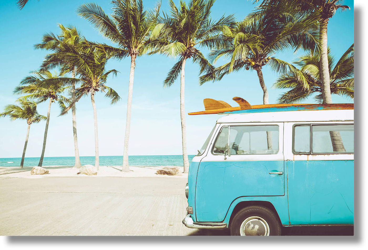 ''Beachside Surf Van Art'' Tempered Glass