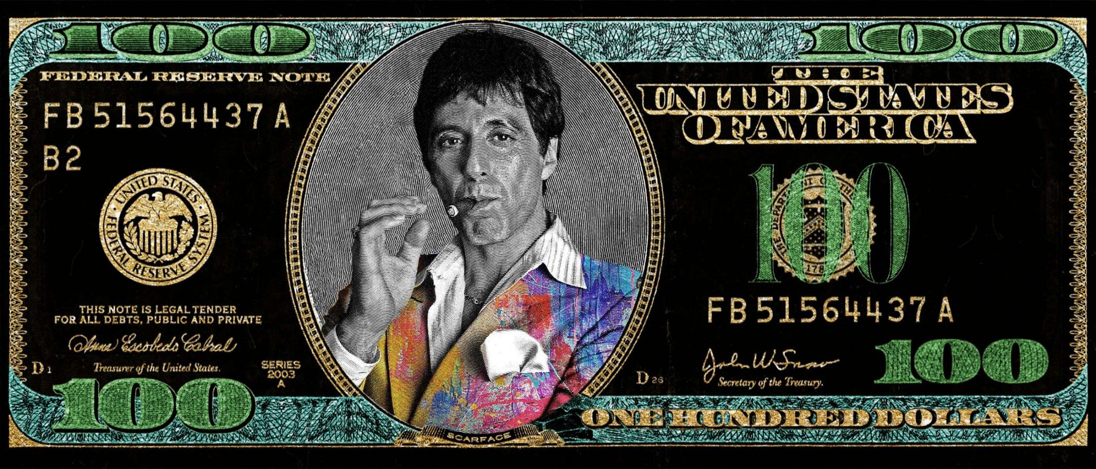 ''Scarface Money'' Hand-painted Gloss Canvas
