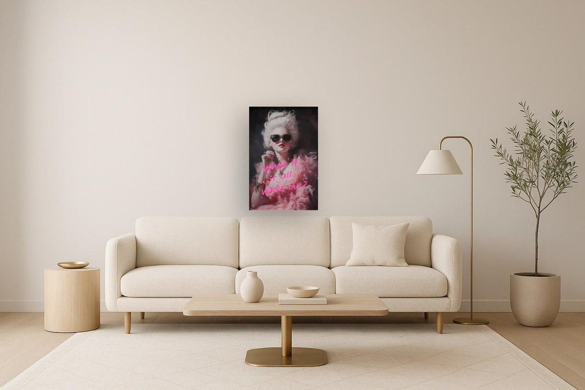 arte de pared Pop Art Bubblegum Beauty Hand-Painted Gloss Canvas