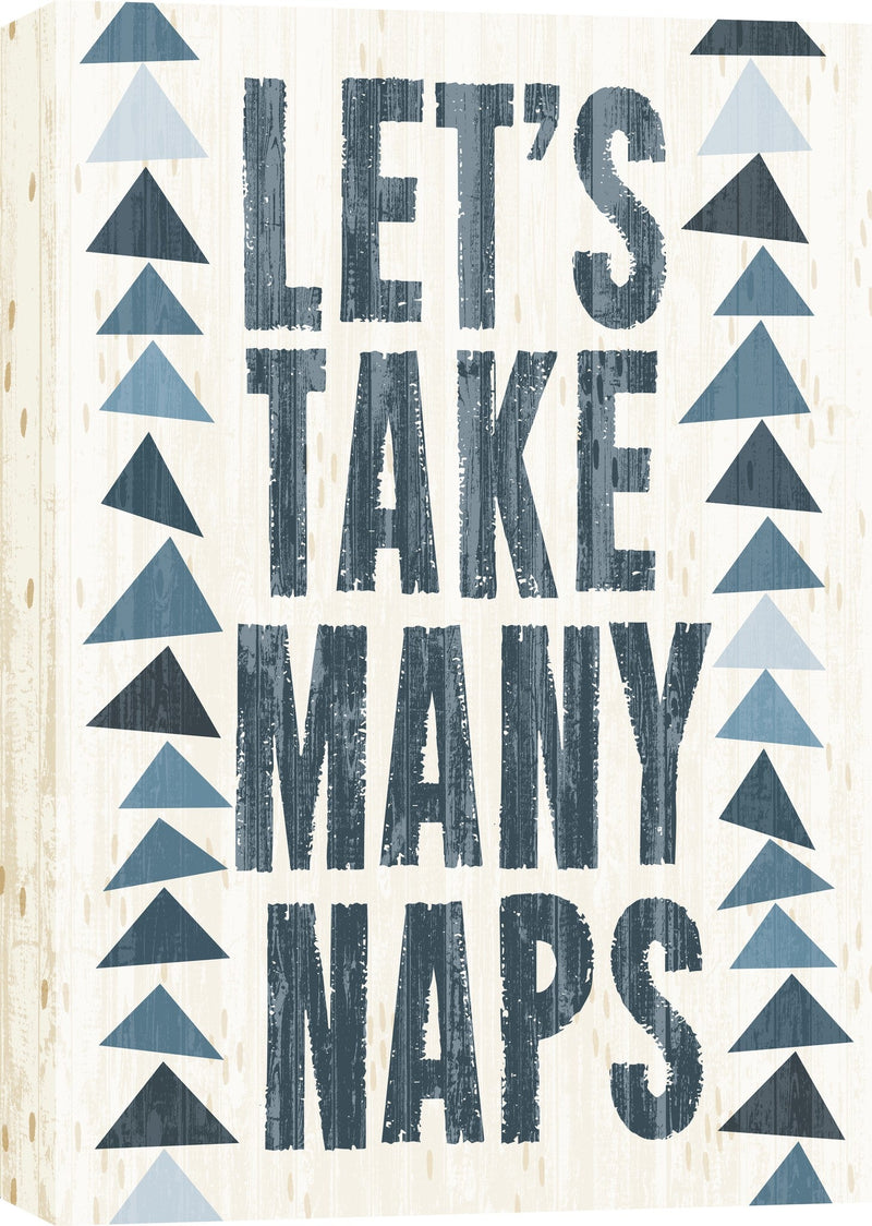 ''Let's Take Many Naps Rustic Typography'' Printed Wrapped Canvas