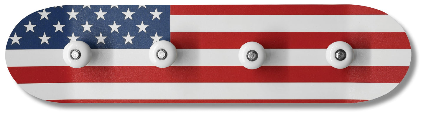 ''American Skateboard Coat Rack'' Coat Rack on Painted Skateboard