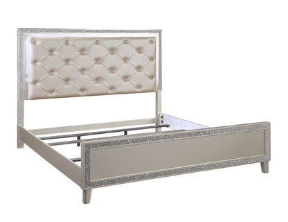 Sliverfluff LED Upholstered Bed