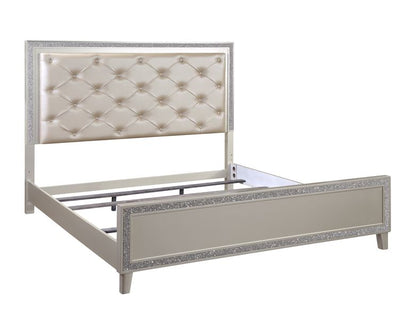 Sliverfluff LED Upholstered Bed