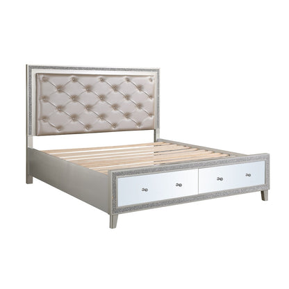 Cama tapizada con almacenaje Sliverfluff