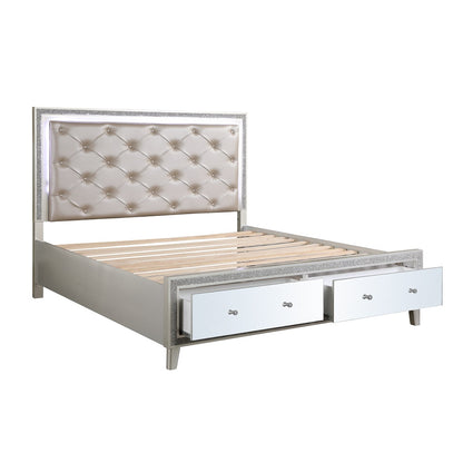 Cama tapizada con almacenaje Sliverfluff
