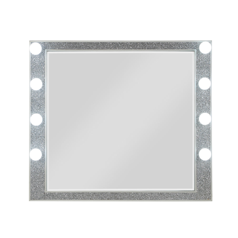 Espejo rectangular Sliverfluff con luz (41" de largo x 36" de alto)