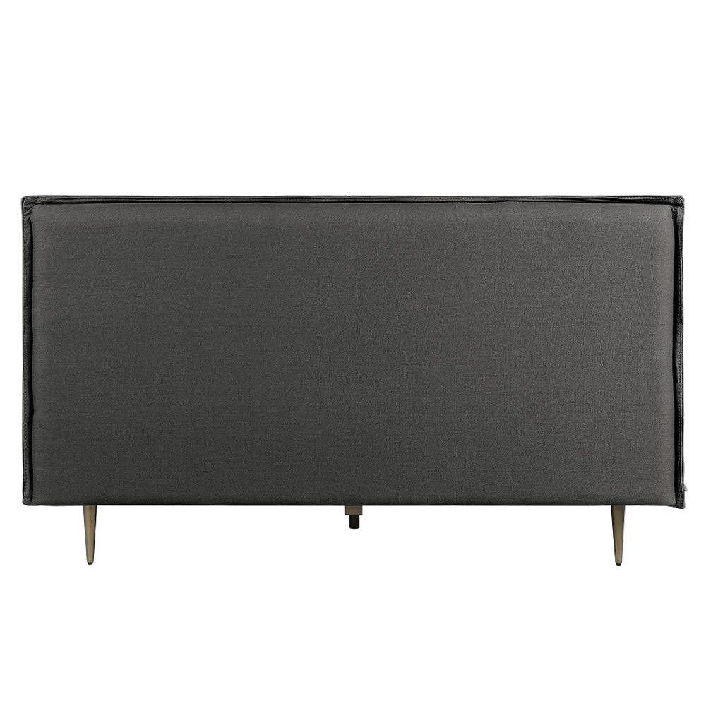 Metis Queen Bed - Gray Top Grain Leather